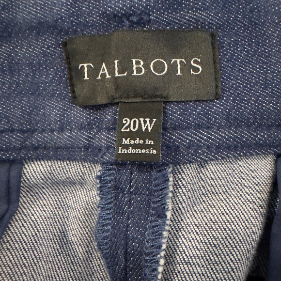 Talbots Dress Denim Slit Ankle Pants Size 20W Dark Blue Welt Pockets Work Preppy - Picture 8 of 12